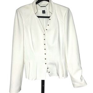 White‎ House Black Market Cream Jacket- 10-gold button,  fully lined see notes